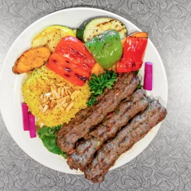 Shish Kafta Skewers.
